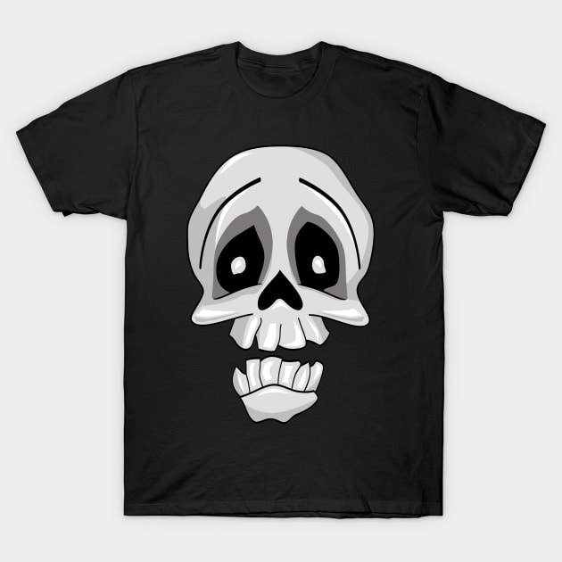 Halloween Trick Or Treat Funny Skull Cute Skeleton T-Shirt by Gothic Rose Designs
